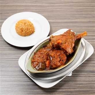 Lammhaxe mit Auberginen